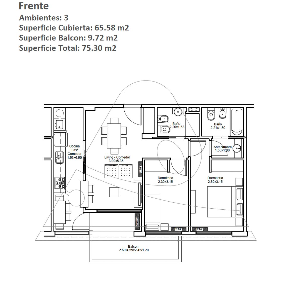 3 AMBIENTES CON BALCON A LA PLAZA LOS ANDES , DOS BAÑOS COMPLETOS , DOSHABITACIONES , COCINA , LAVADERO — foto 15