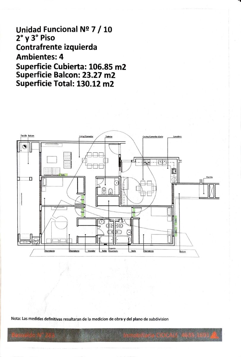 4 AMBIENTES AL FRENTE EN VILLA LURO , 130 M2 TOTALES, COCINA INDEPENDIENTE , DOS BALCONES , PARRILLA — foto 4