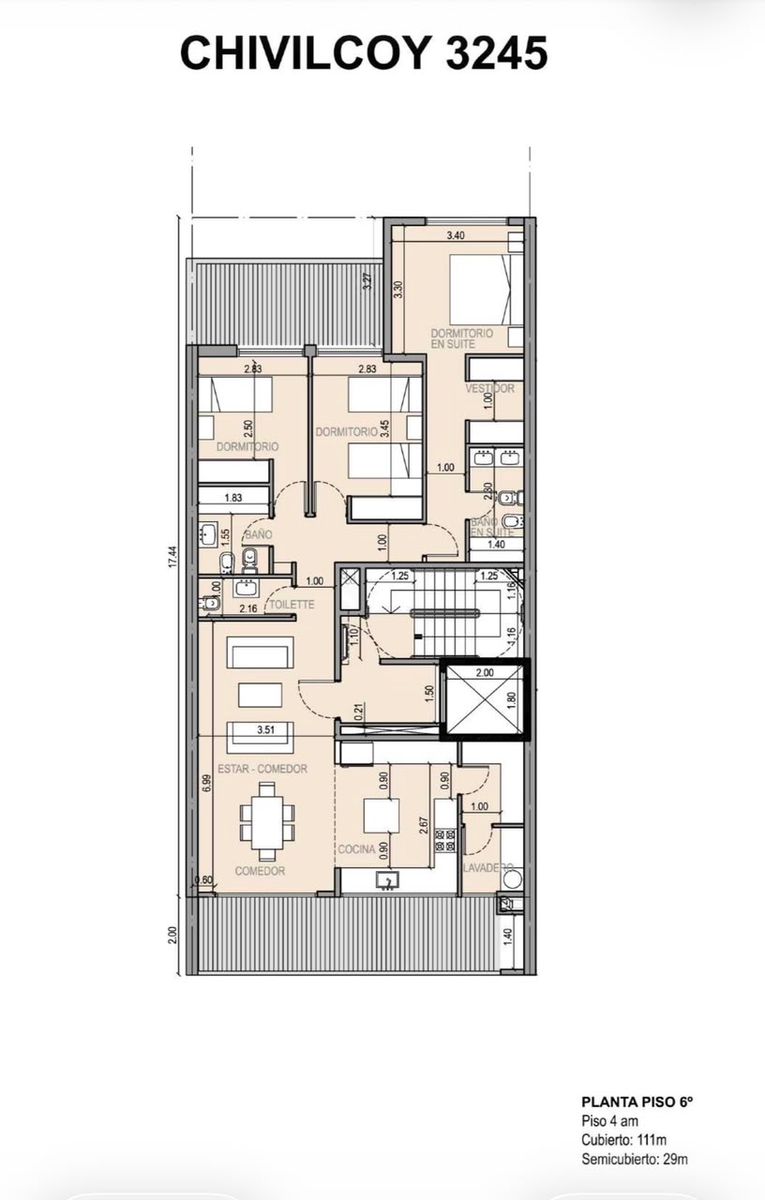 4 AMBIENTES, PISOS DE 149 Y 166 M2 TOTALES - 6