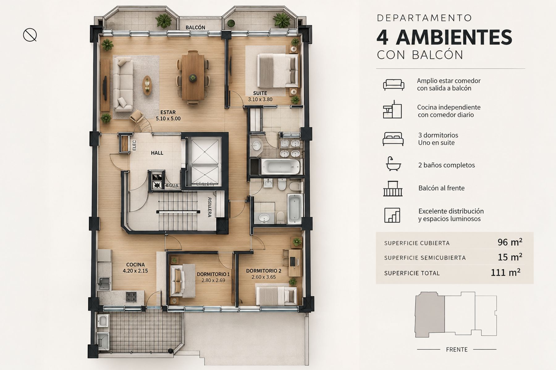 Venta 4 Ambientes con Balcón - 3 Dormitorios - Ramón Falcón 5700 — foto 9