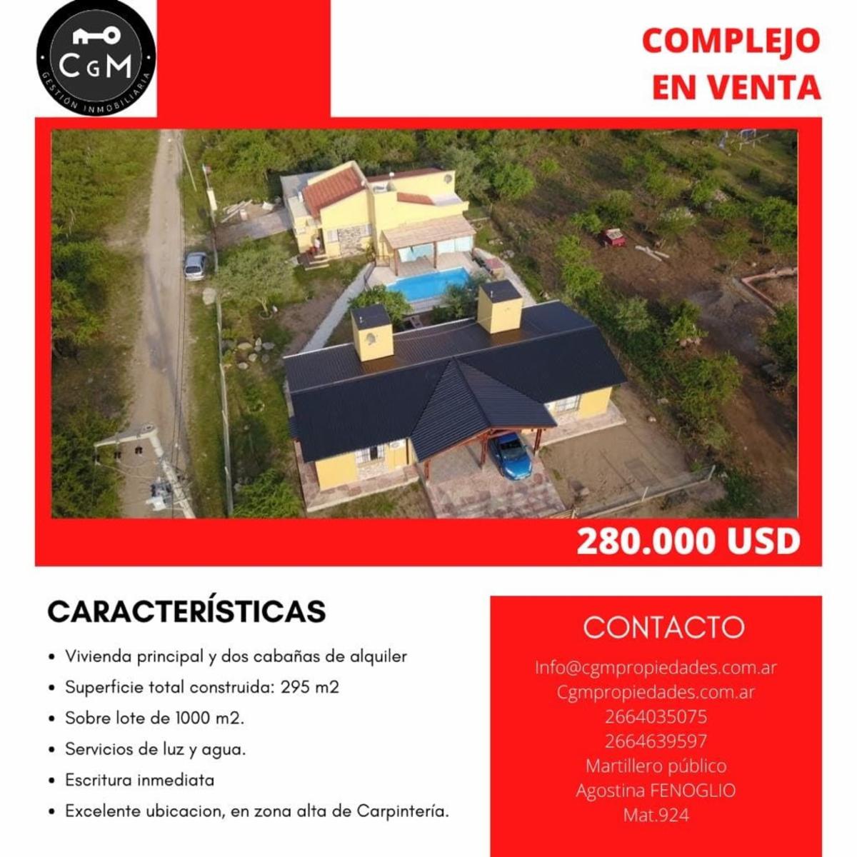 Complejo de Cabañas con Encanto en Carpintería, San Luis - 1