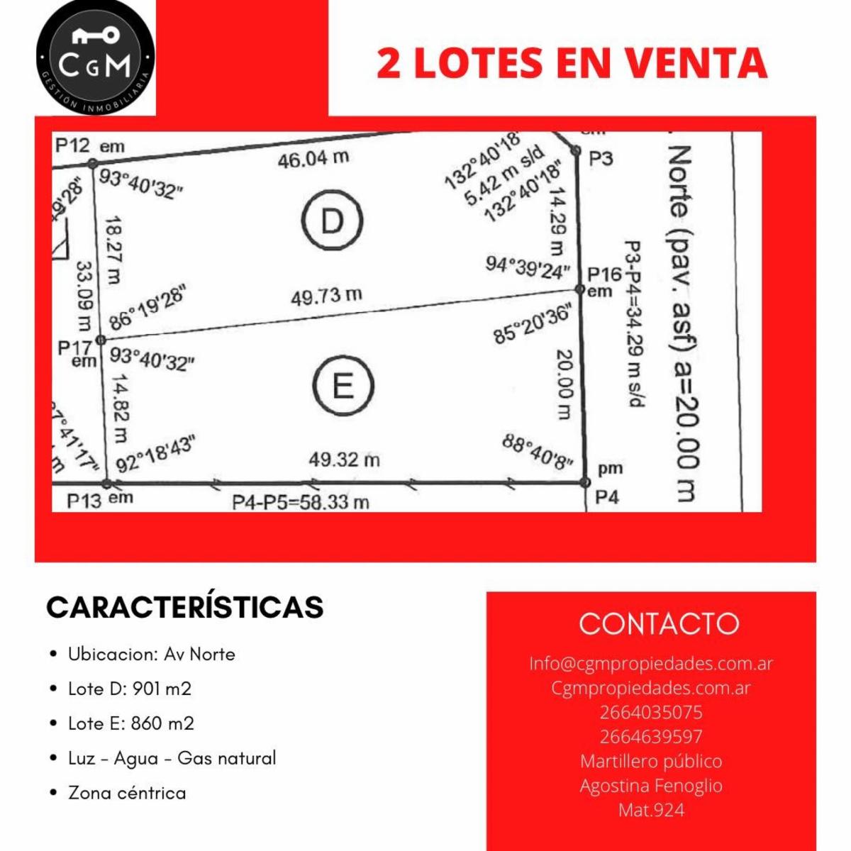 VENTRA DE LOTES EN AV. NORTE, ZONA ALTAMENTE COMERCIAL
