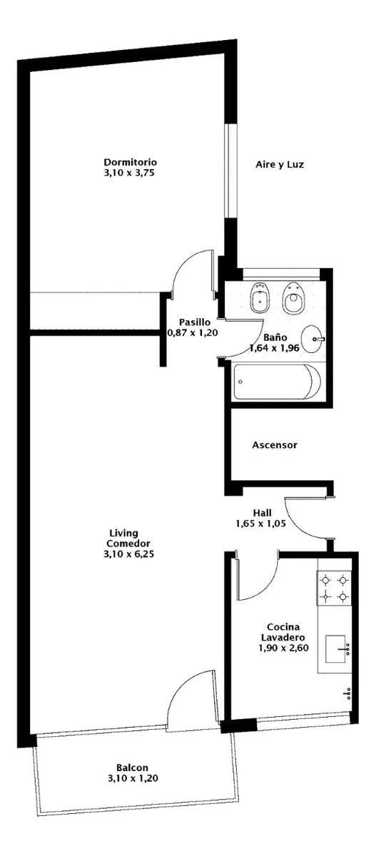 Venta Departamento 2 Ambientes en Recoleta Avenida Coronel Diaz 1500 — foto 12
