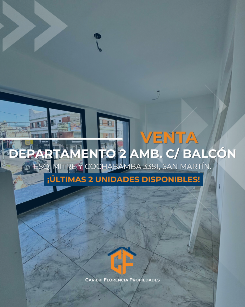 Departamento De 2 Ambientes Con 2 Balcones, A Estrenar Y En Venta En Zona Céntrica De San Martín
