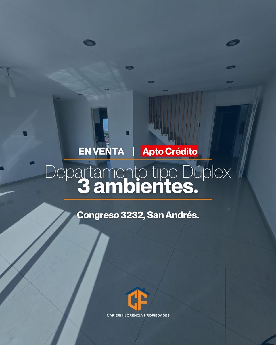 Venta Departamento Estilo Dúplex 3 Ambientes, Apto Crédito, En Centro DeSan Martín