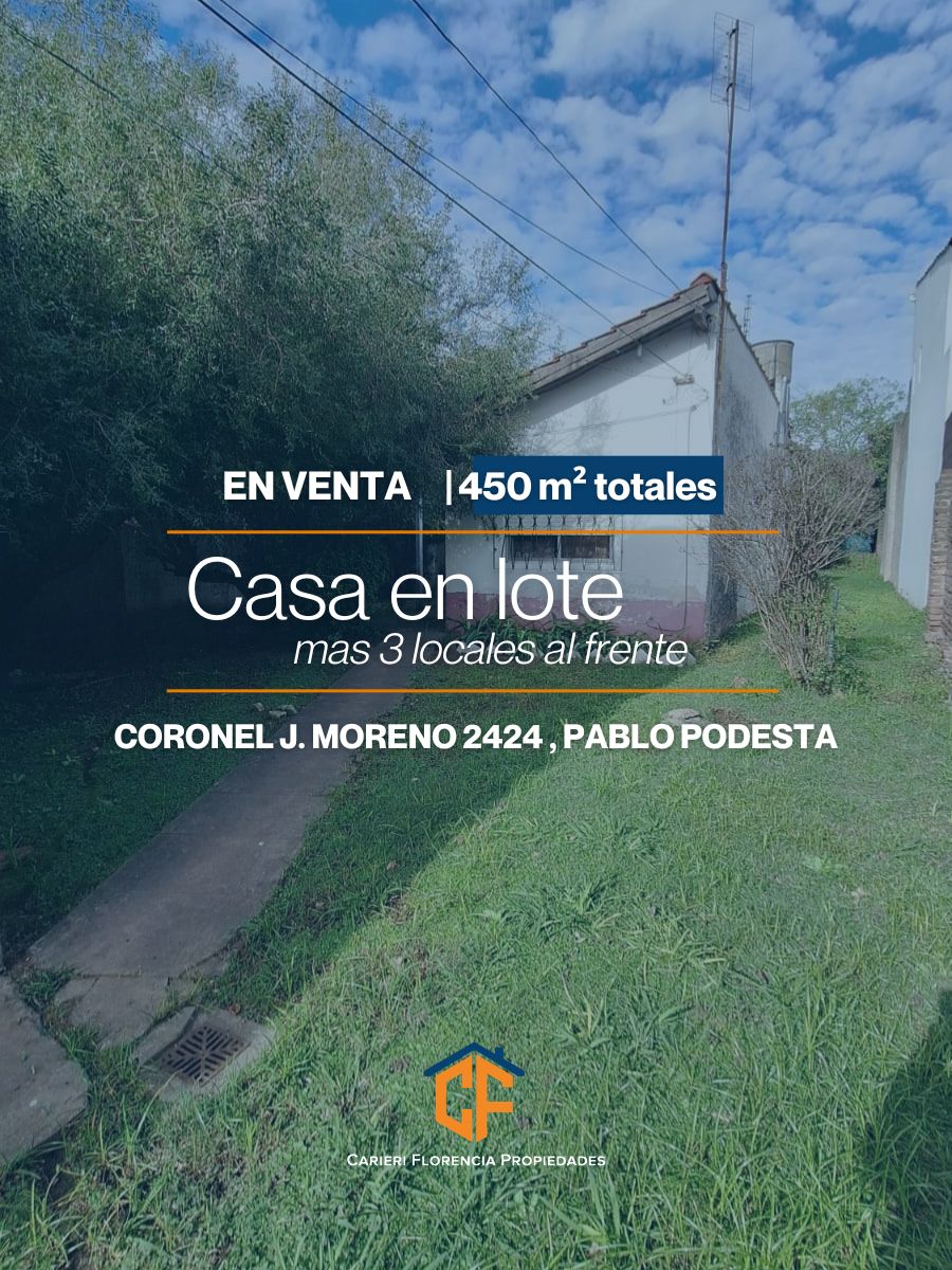 Casa En Lote Con 3 Locales Al Frente En 3 De Febrero