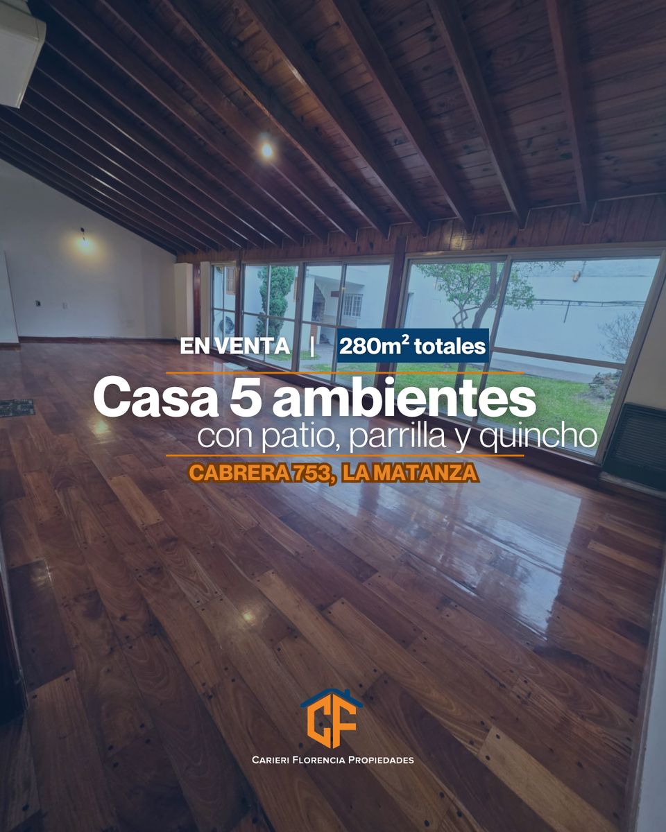 HERMOSA CASA 5 AMBIENTES EN VENTA CON PATIO, PARRILLA Y QUINCHO, EN EXCELENTE ESTADO - 1