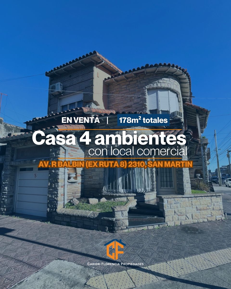 CASA 4 AMBIENTES EN VENTA MAS LOCAL COMERCIAL EN ESQUINA CON TERRAZA Y PARRILLA | SAN MARTÍN - 1