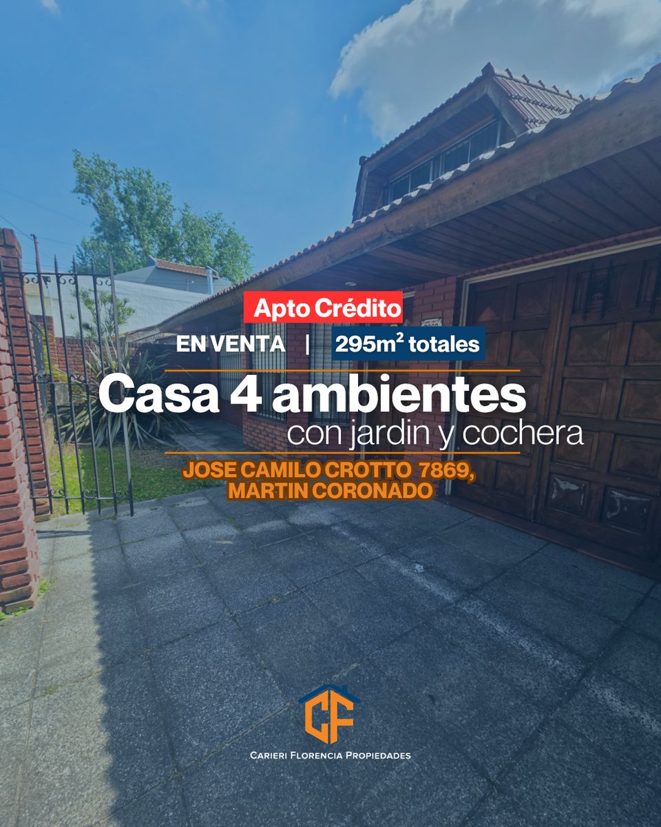 CASA DE 4 AMBIENTES EN VENTA CON JARDÍN, PLAYROOM Y COCHERA EN MARTÍN CORONADO - 1