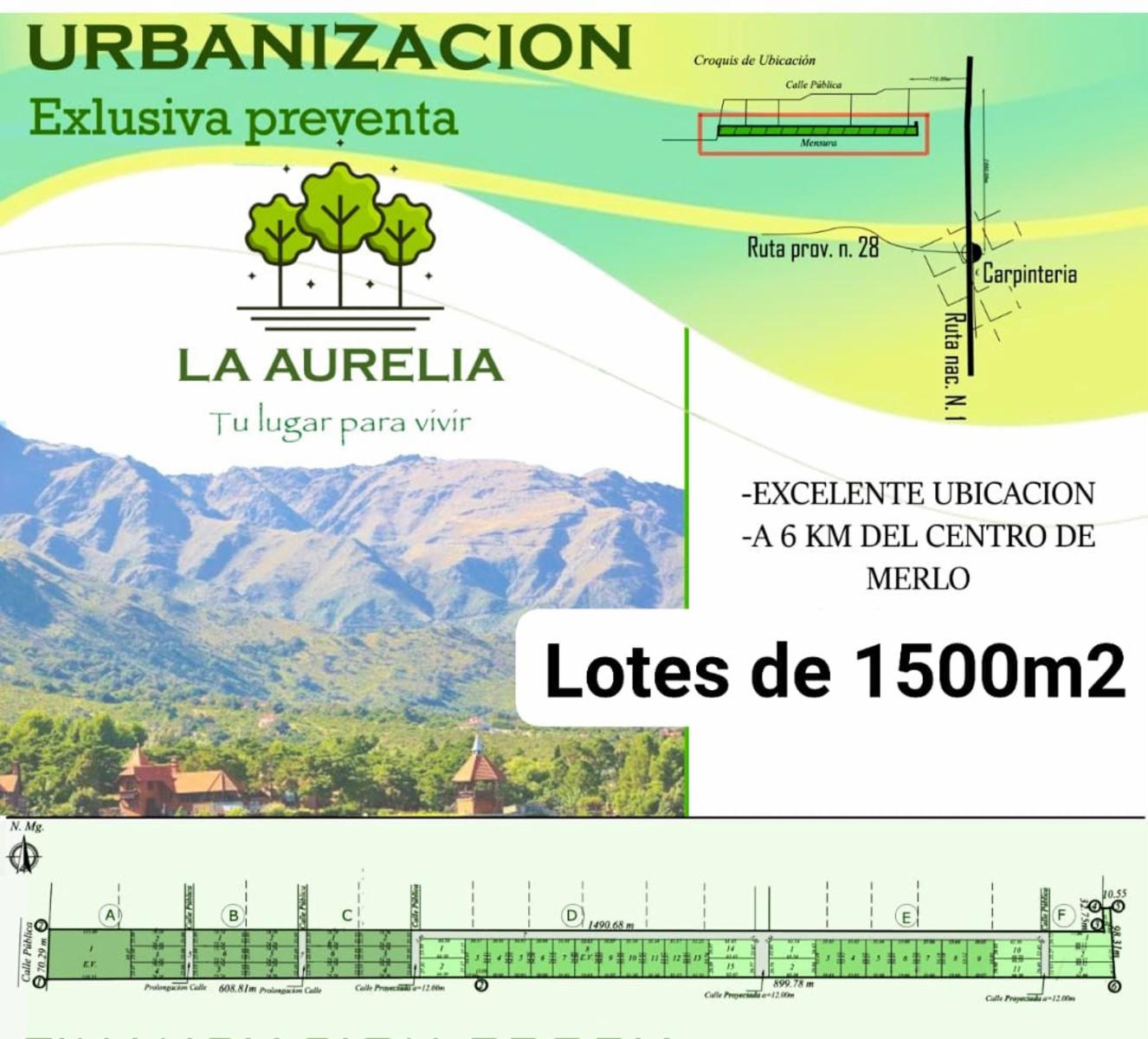 PREVENTA LOTEO LA AURELIA, CARPINTERIA, MERLO, SAN LUIS — foto 4