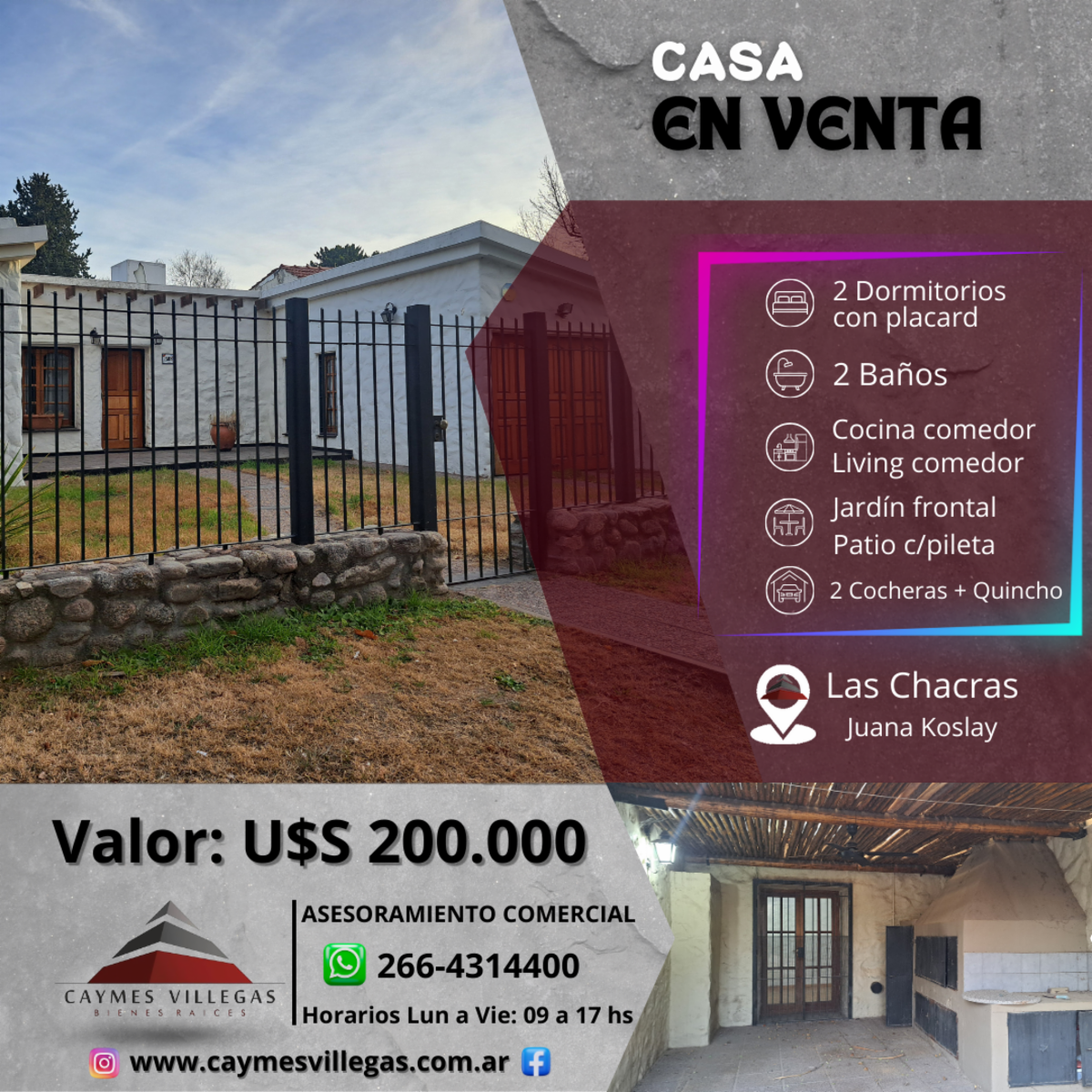 Hermosa Casa en venta - Las Chacras - Juana Koslay