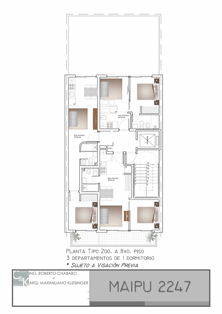 Rosario: Maipu 2247 - Dto C Departamento de 1 dormitorio al contrafrente de 26 m2 Pisos disponibles: varios, Santa Fe, Argentina — foto 4