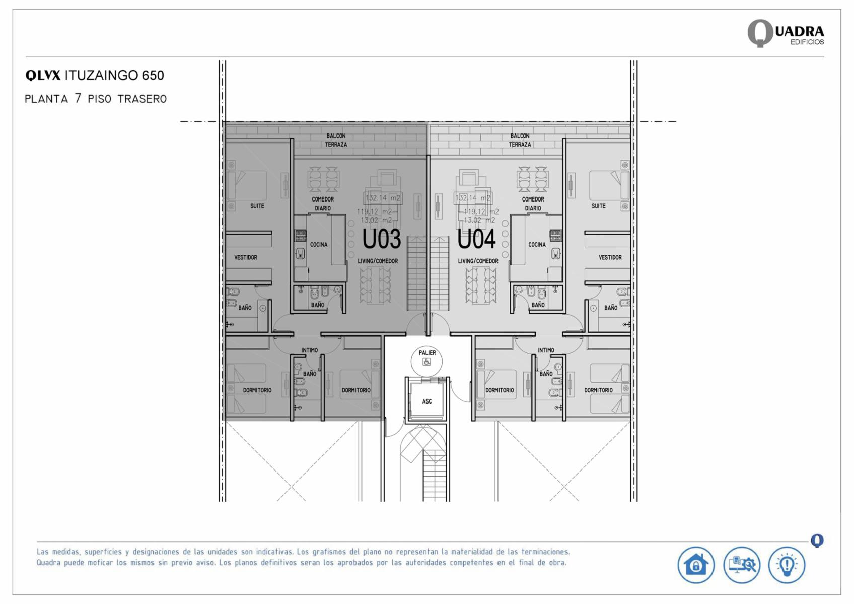 Rosario: Ituzaingo 650 Piso 7 al frente Departamentos 3 dormitorios desde 101,74 m2 hasta 136,06 m2 con balcon, Santa Fe, Argentina — foto 10