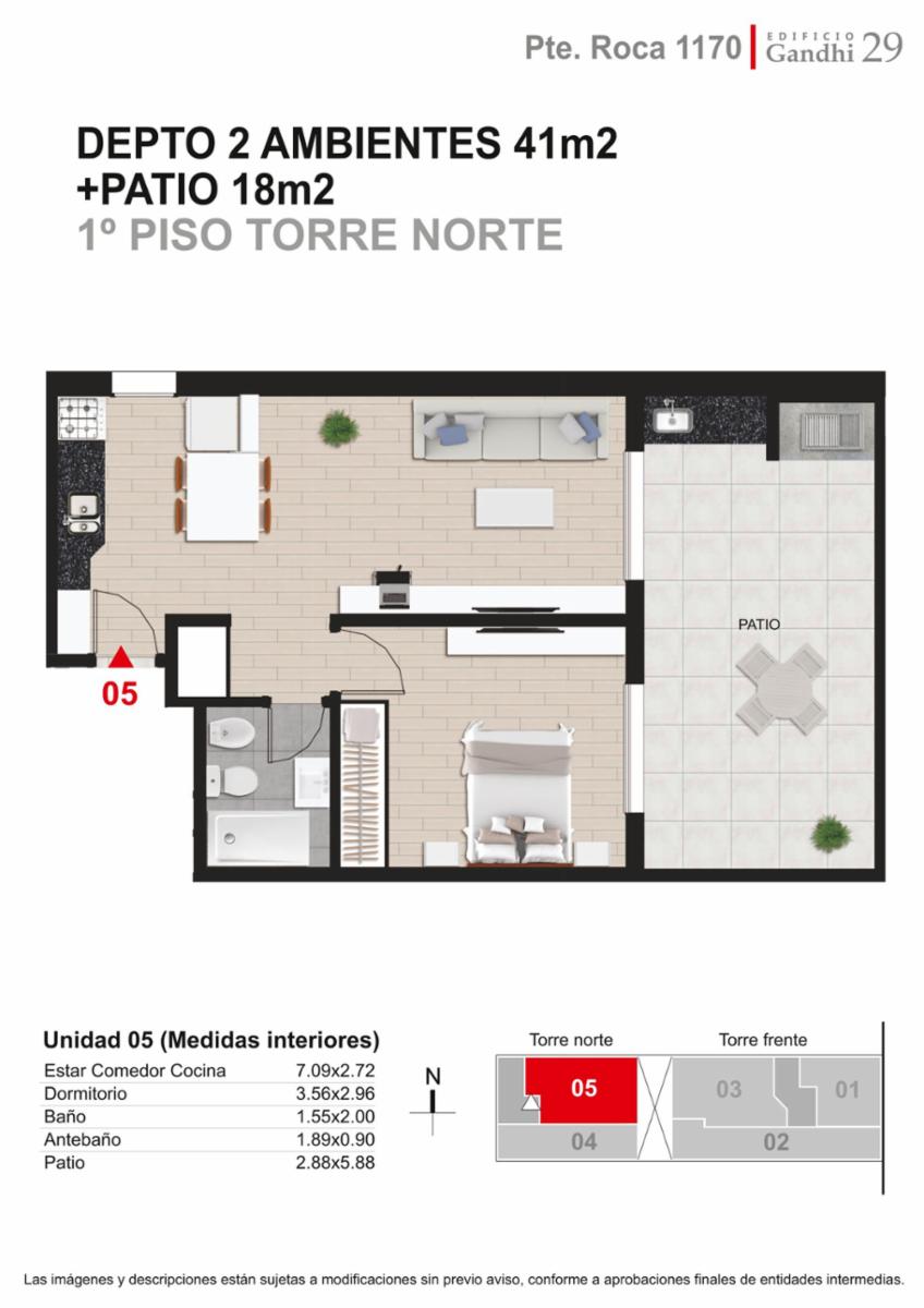 Rosario: Pte. Roca 1170 - Terrazas exclusivas en piso 9 de 27m2,SantaFe, Argentina — foto 2