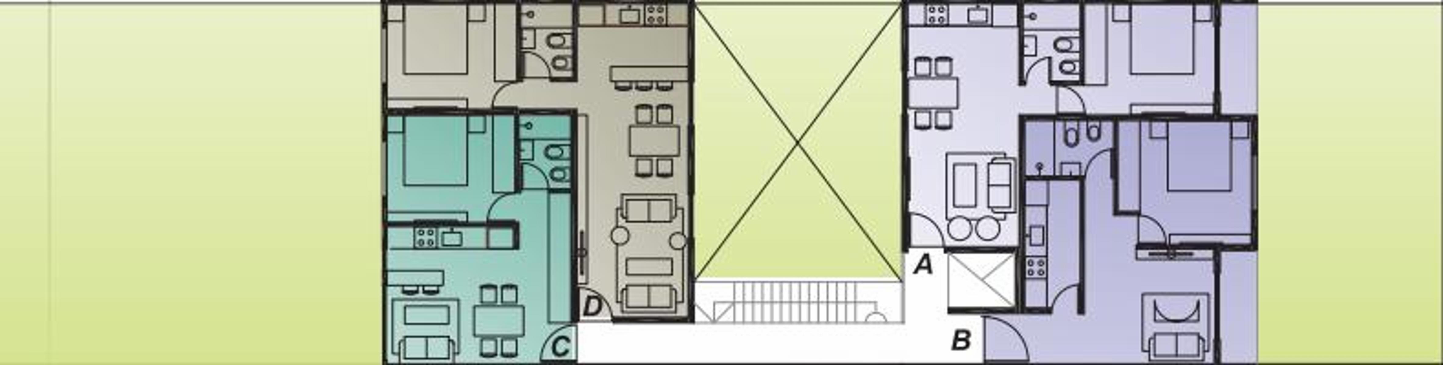 Departamento dos ambientes en pozo, en planta baja con dos patios. — foto 3