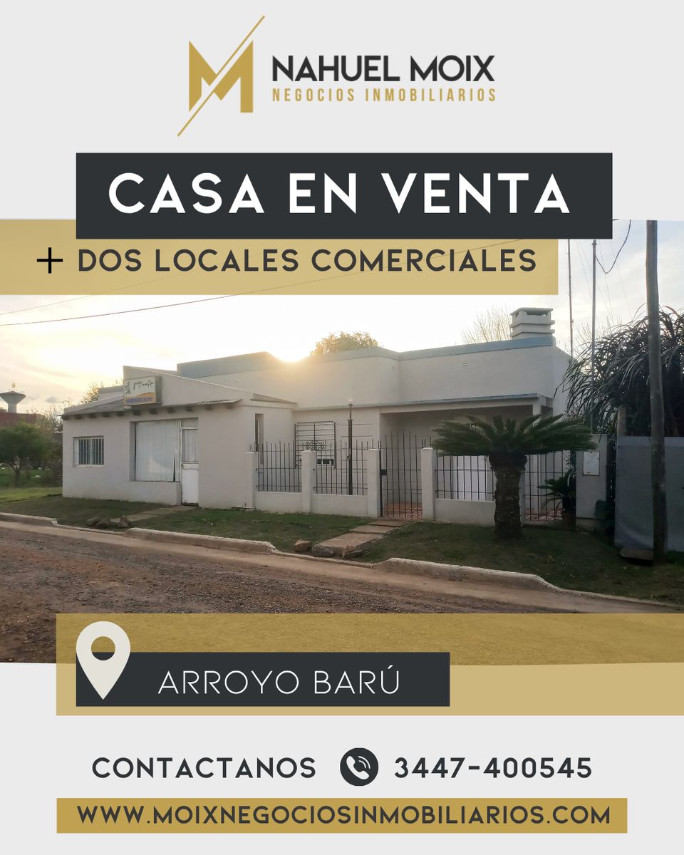 Excelente casa con potencial comercial en Arroyo Barú