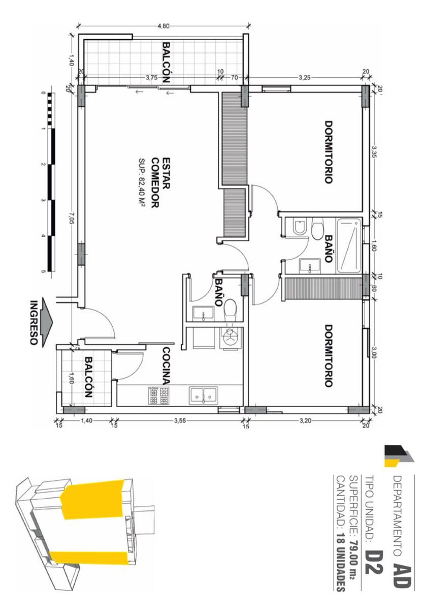 DEPARTAMENTO DE DOS DORMITORIOS Y COCHERA EN BARRIO SUR — foto 3