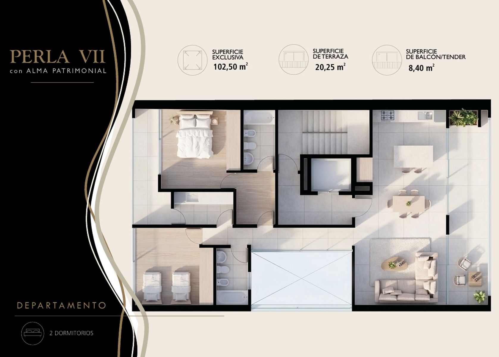 PERLA VII - DEPTARTAMENTOS EN POZO DE 1 DORMITORIO - BARRIO RECOLETA - 5