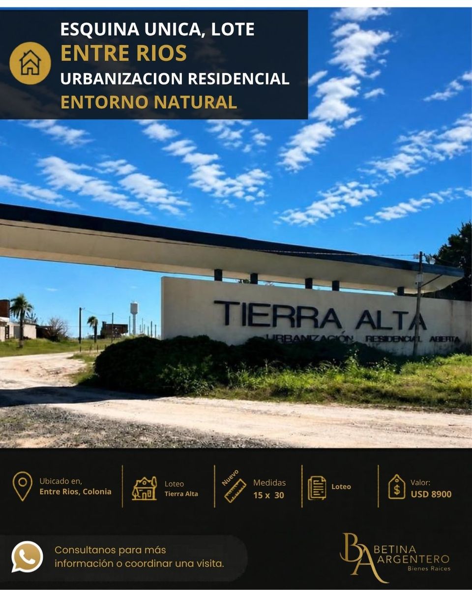 Oportunidad Lote en la urbanización TIERRA ALTA, Colonia Ensayo, ENTRE RÍOS - 8