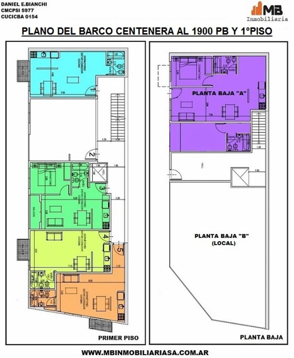 Parque Chacabuco venta PH en construccion de 2 amb.c/balcon y terraza en Av. del Barco Centenera al 1900 2°10