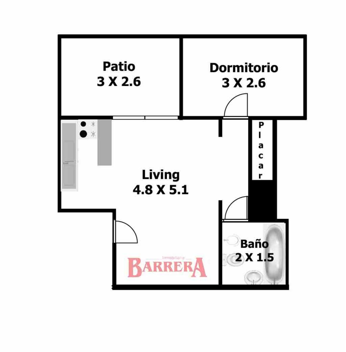 Dos ambientes con patio refaccionado a nuevo