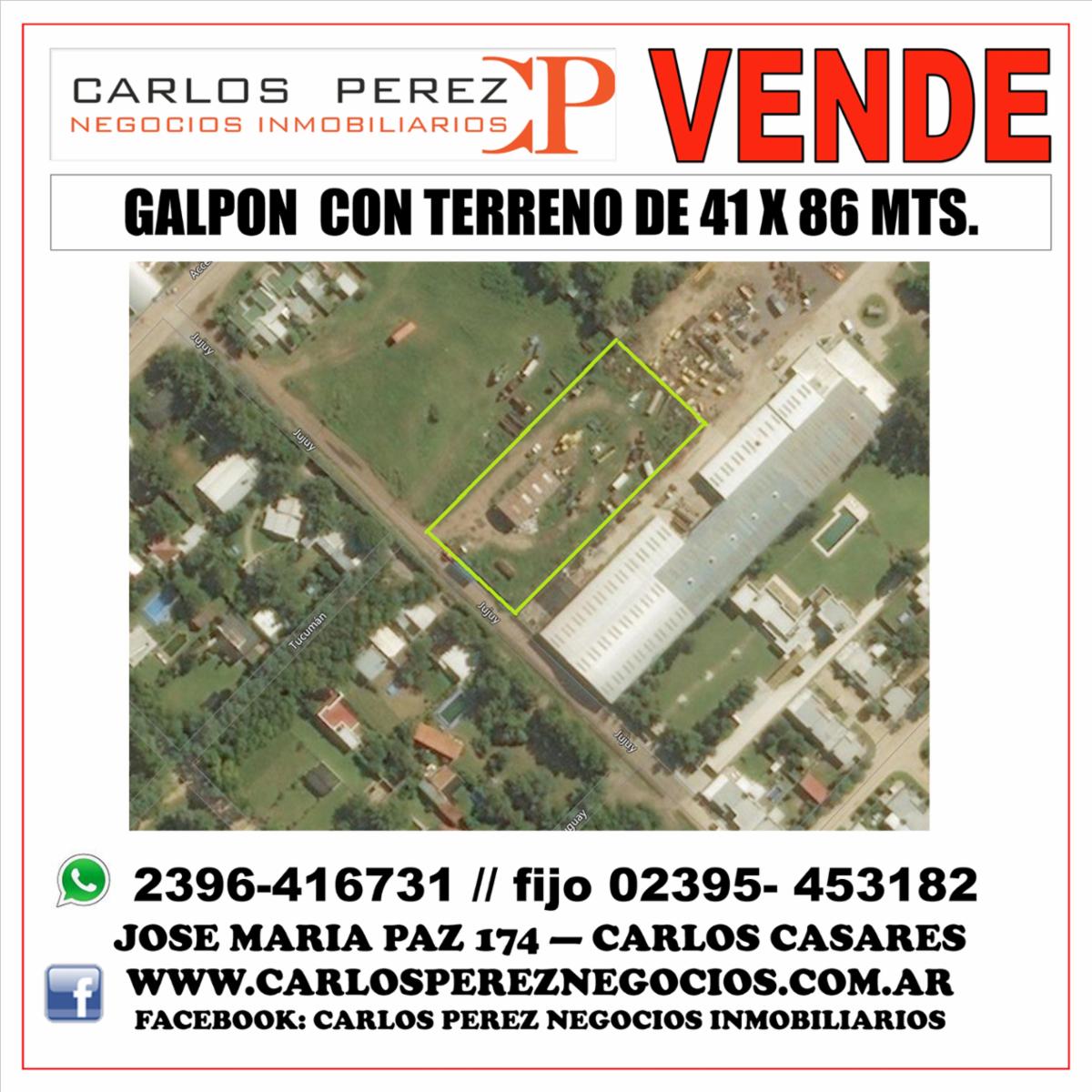 GALPON DE 10 X 20 MTS. CON GRAN TERRENO DE 40 X 86 MTS. EN BARRIO LAS NAZARENAS - 1