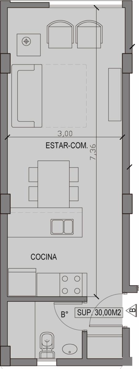 MODERNO MONOAMBIENTE EN EXCELENTE UBICACIÓN — foto 2