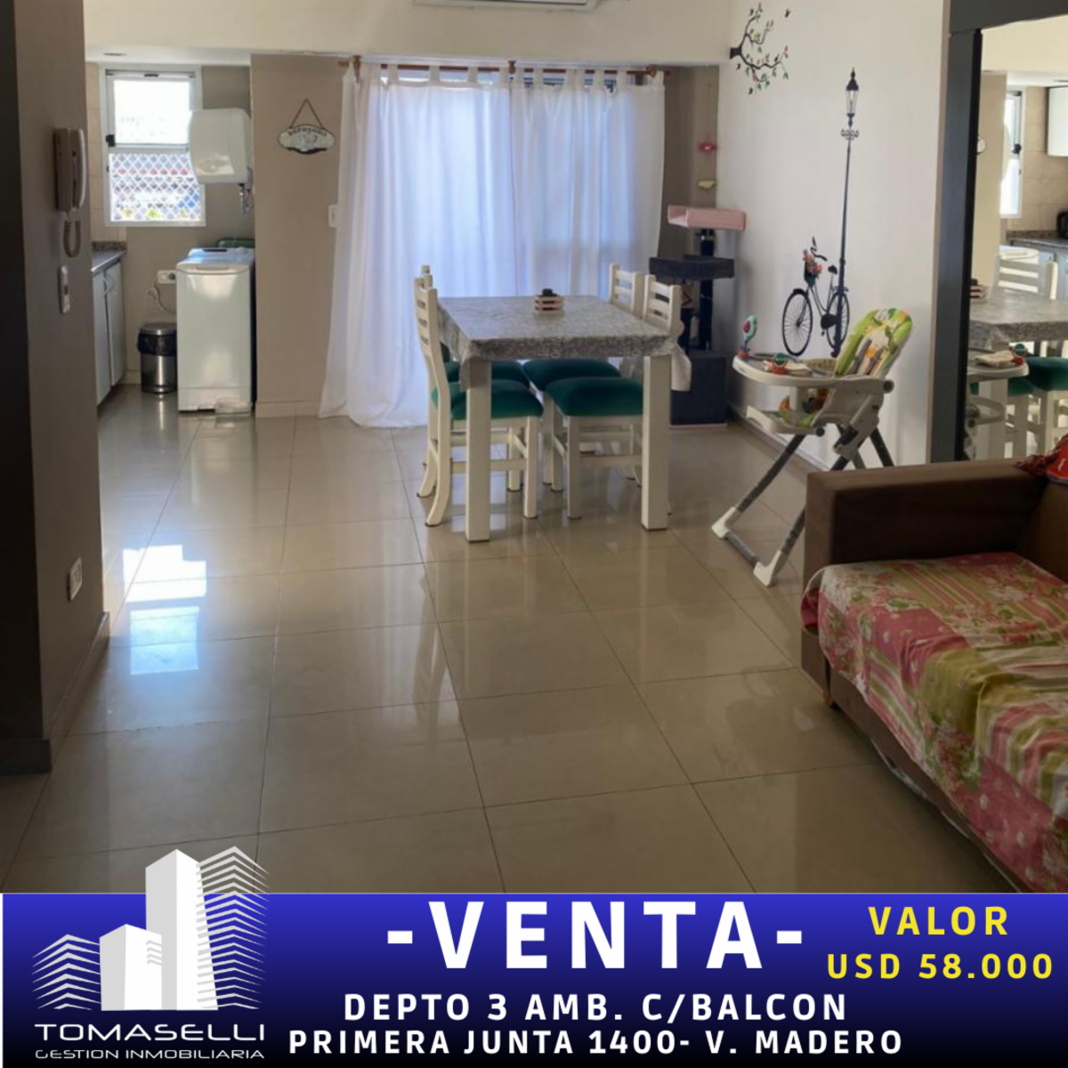 VENTA - EXCELENTE DEPARTAMENTO 3 AMBIENTES - VILLA MADERO