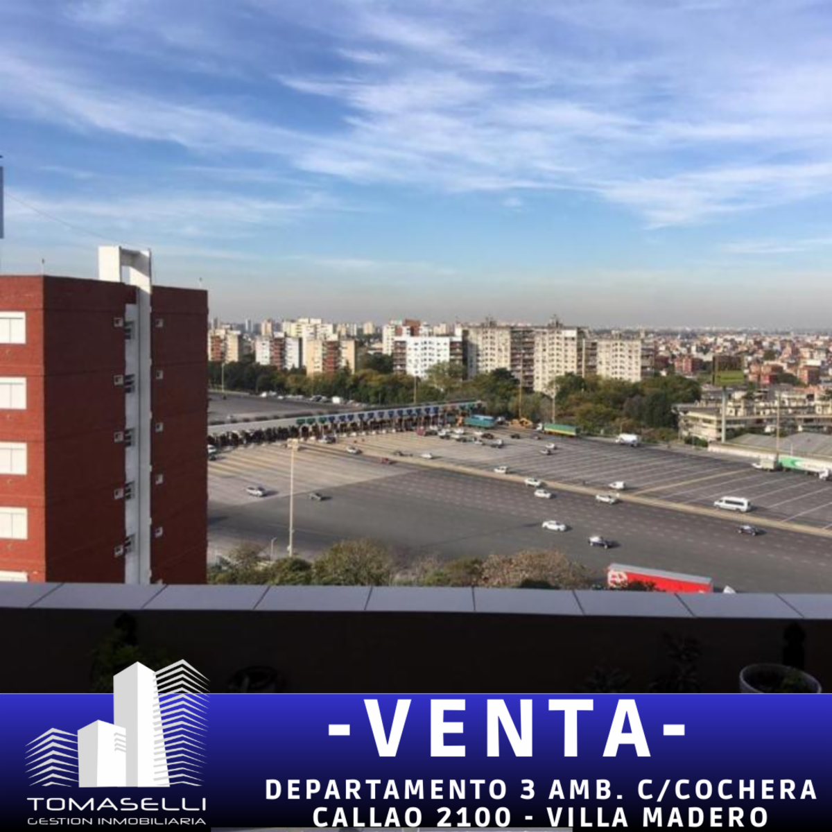 VENTA - DEPARTAMENTO - VILLA MADERO - 3 AMBIENTES C/COCHERA - APTO CREDITO