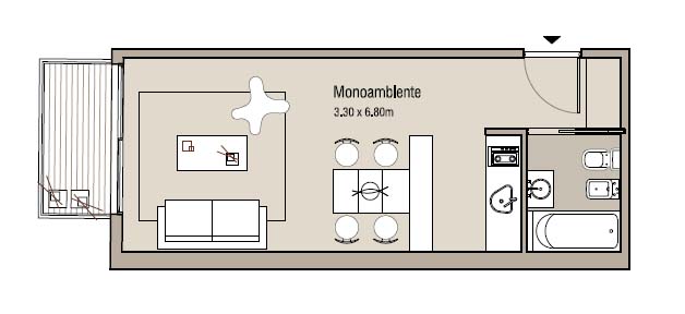 1 ambiente al frente con Balcon — foto 3