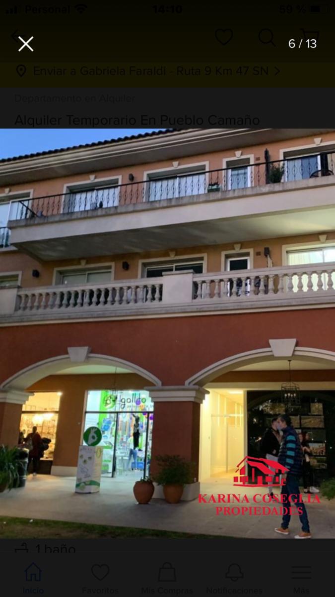2 AMBIENTES EN PUEBLO CAAMAÑO , ALQUILER TEMPORARIO