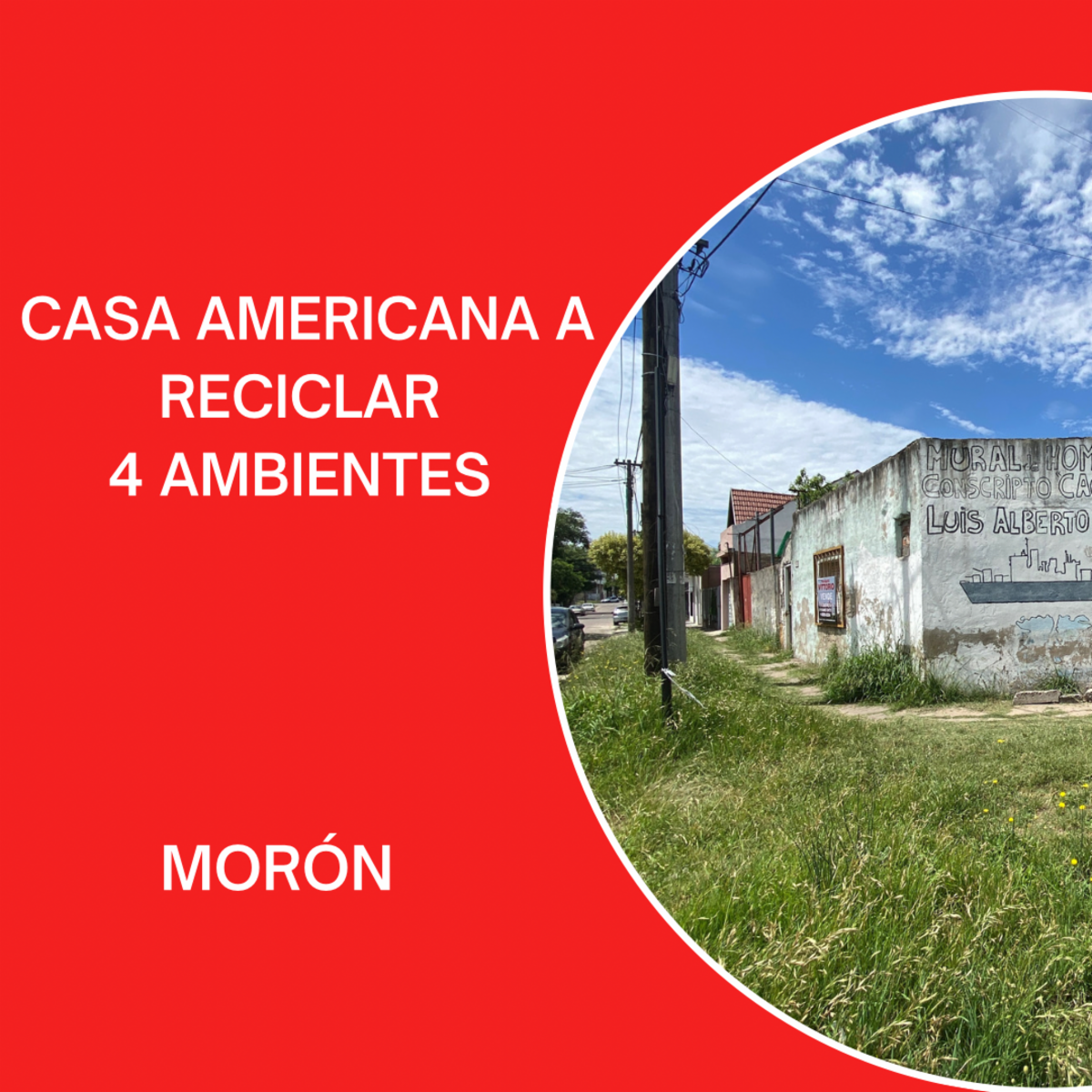 VENTA CASA AMERICANA A RECICLAR EN MORÓN