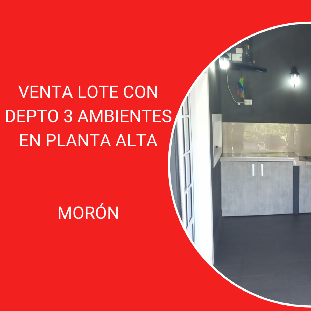 VENTA LOTE CON DEPTO 3 AMBIENTES EN PLANTA ALTA MORÓN