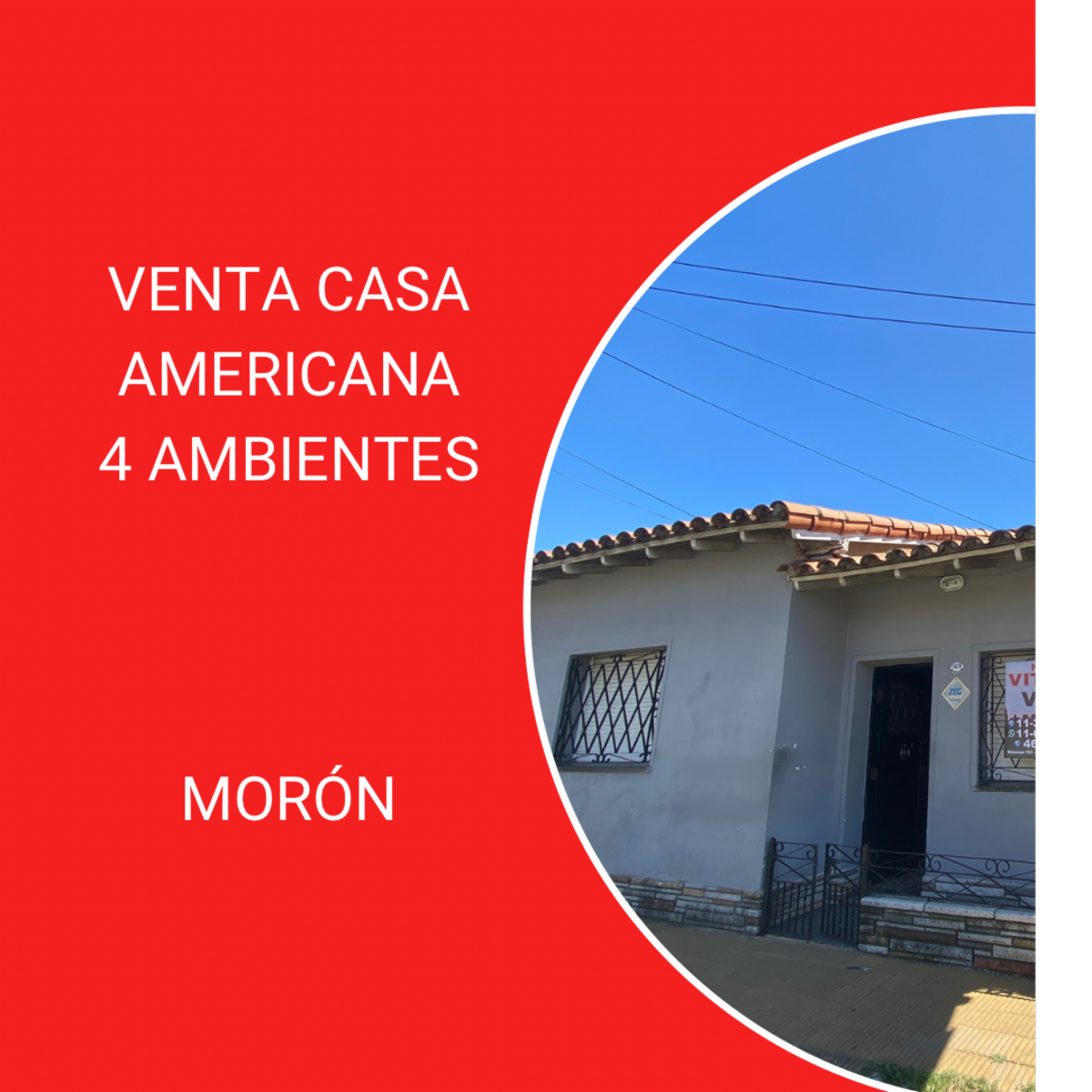 VENTA CASA AMERICANA 4 AMBIENTES MORÓN