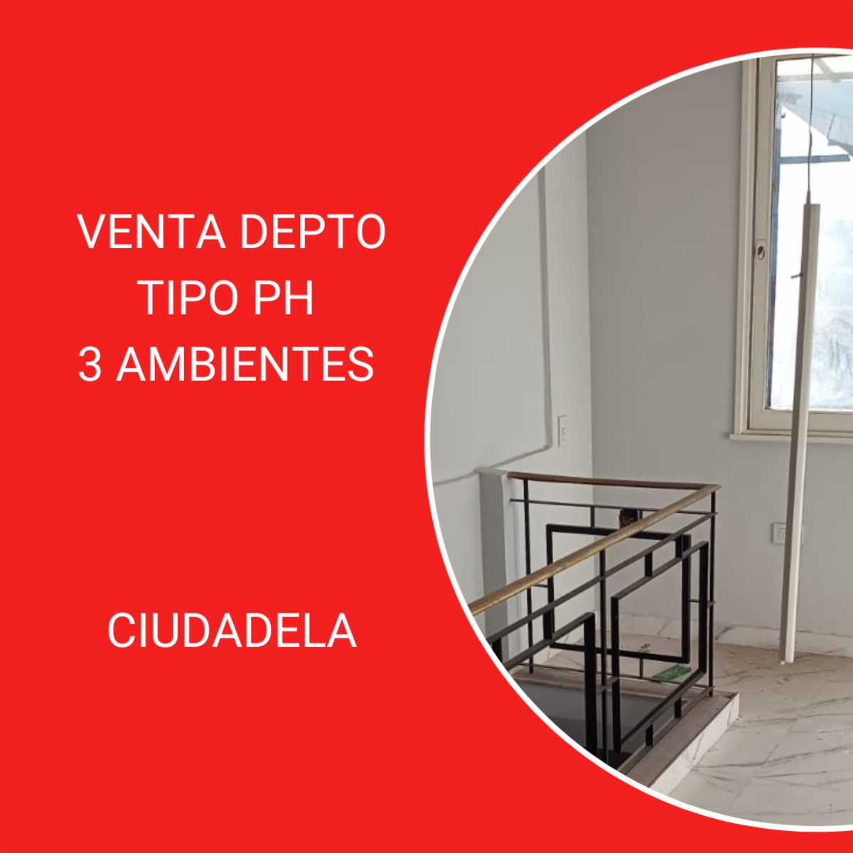VENTA DEPTO 3 AMBIENTES TIPO PH EN CIUDADELA