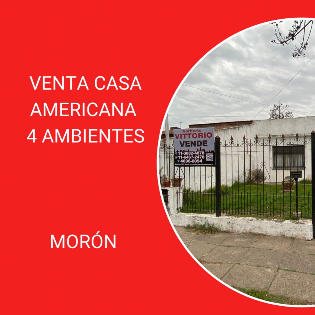 VENTA CASA AMERICANA 4 AMBIENTES MORÓNn
