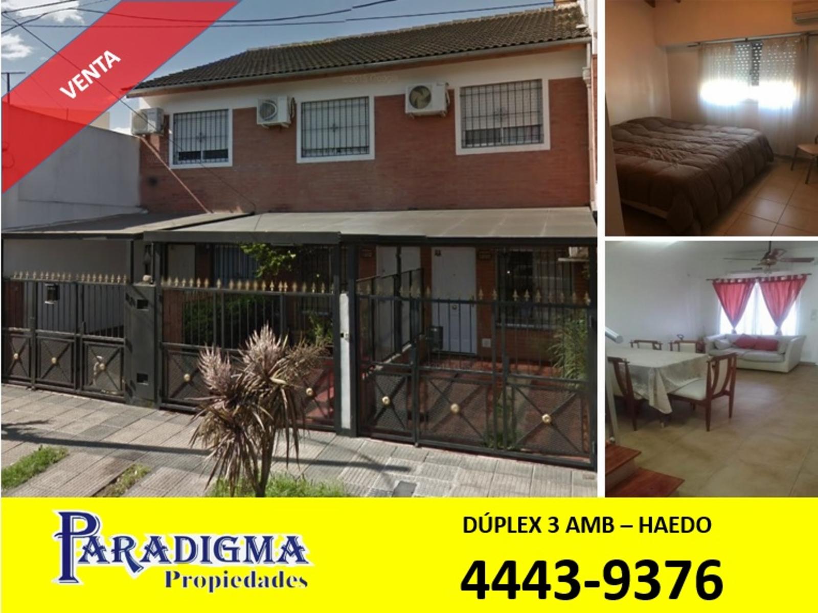 VELEZ SARFIELD 1200, HAEDO DUPLEX 3 AMB EN VENTA