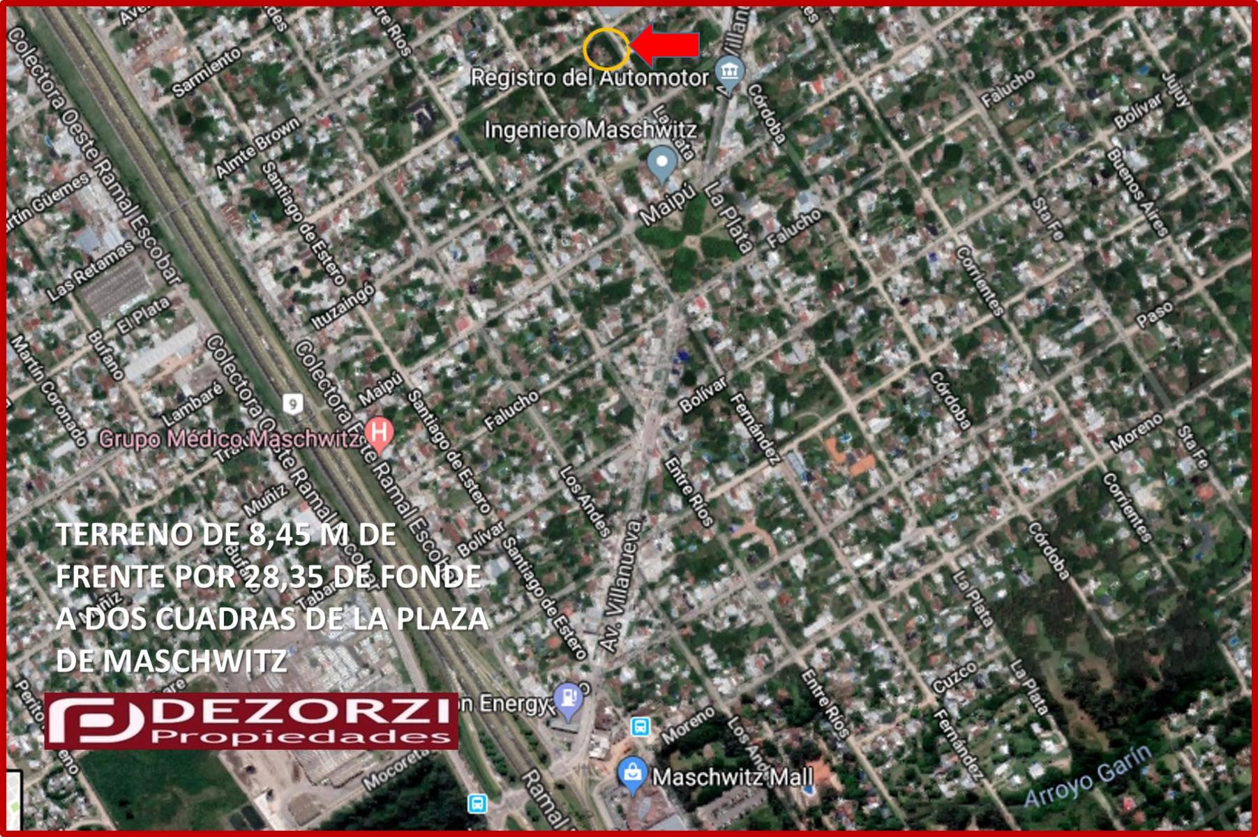 LOTE DE TERRENO EN INMEJORABLE UBICACION A DOS CUADRAS DE LA PLAZA DE MASCHWITZ, HERMOSA ESQUINA, AGRADABLE ENTORNO — foto 2