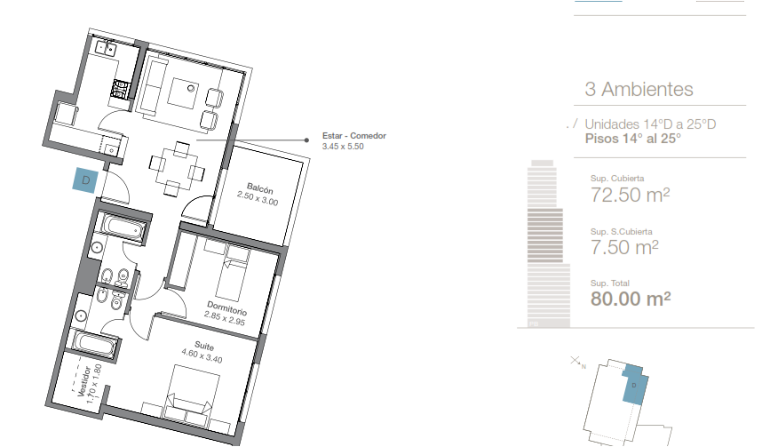 2 Dorm TORRE VISTA BUENOS AIRES — foto 10