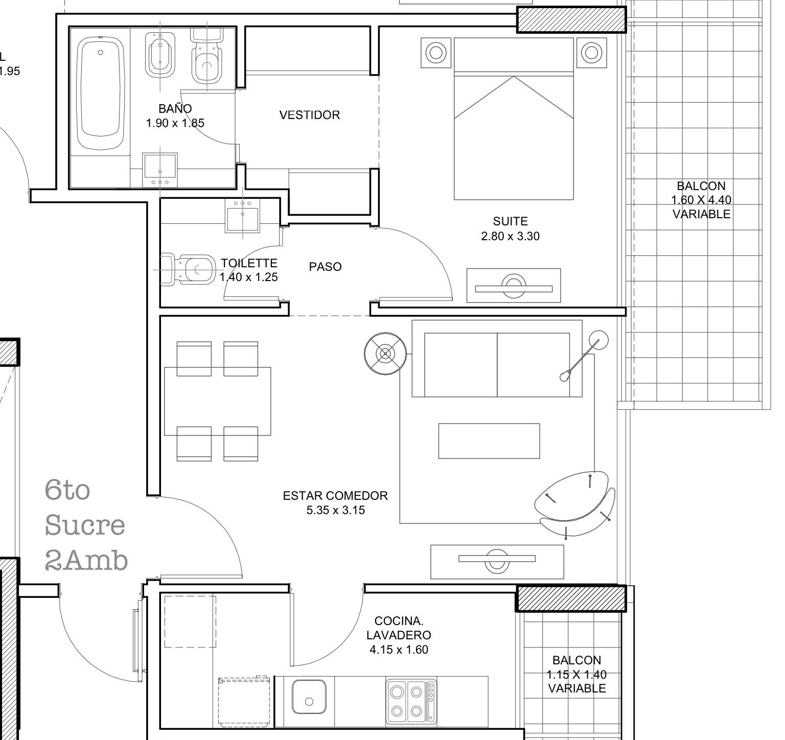 Libertador y Sucre. Espectacular 2 amb en Suite con Toilete incluye cochera — foto 4
