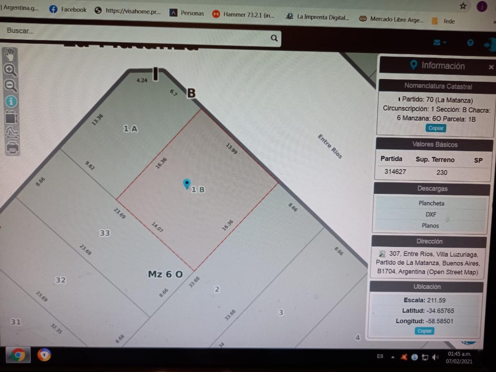 lote/parcela 14 x 16,36 Zonificacion C2 Fot 06 Fos 2.25 Densidad 500
