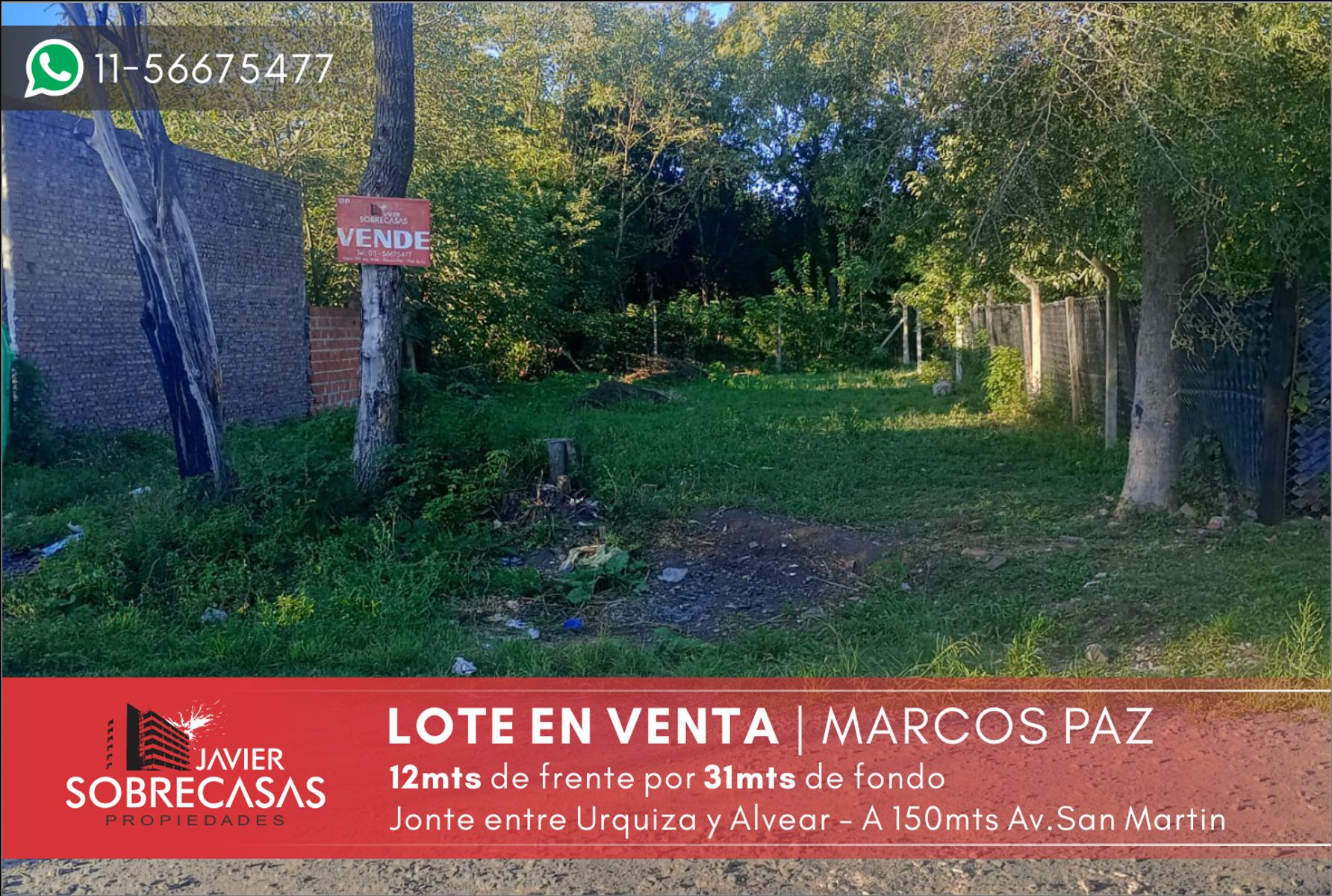 LOTE EN VENTA - Marcos Paz - Pcia. Bs.As.