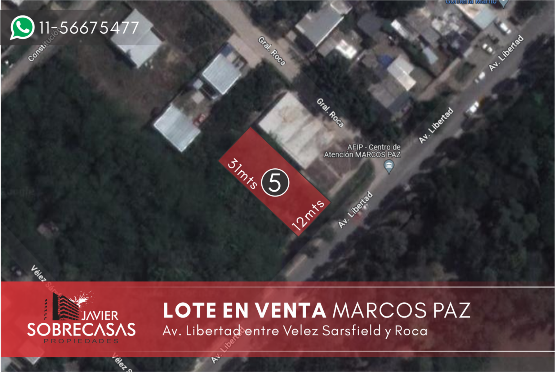 LOTE EN VENTA - Marcos Paz - Pcia. de Bs.As. — foto 2