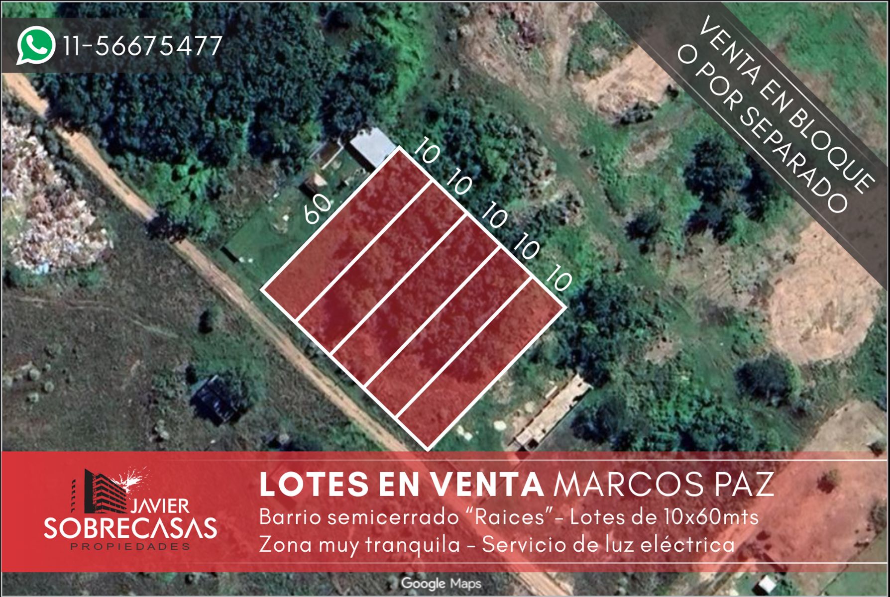 LOTES EN VENTA - Marcos Paz - Pcia. Bs. As.