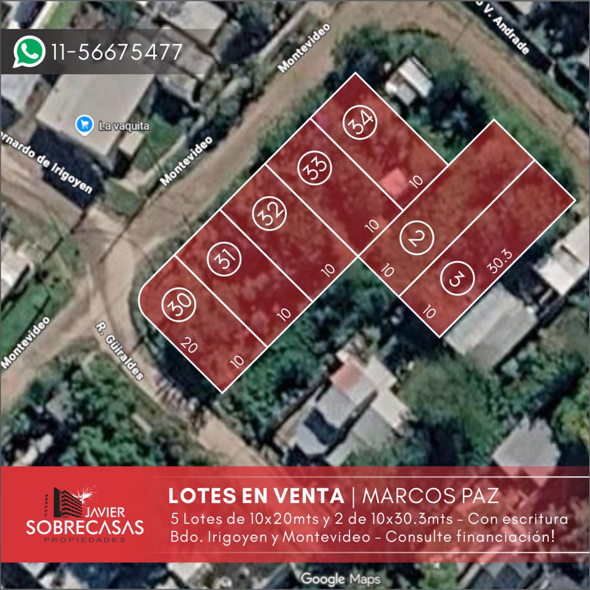 LOTES EN VENTA C/FINANCIACION - Marcos Paz - Pcia. de Buenos Aires - 1