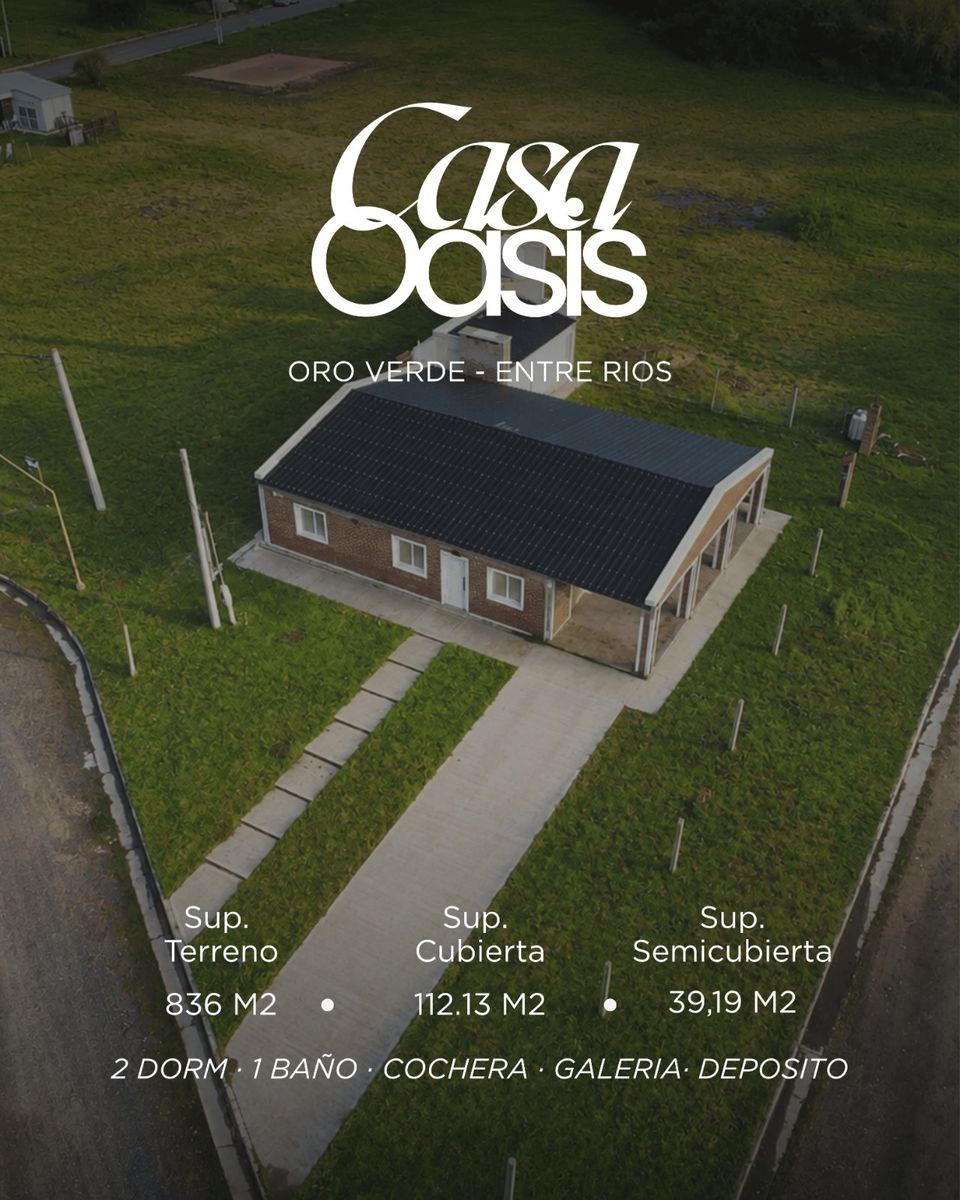 Casa en Oro Verde, 2 dormitorios gran lote