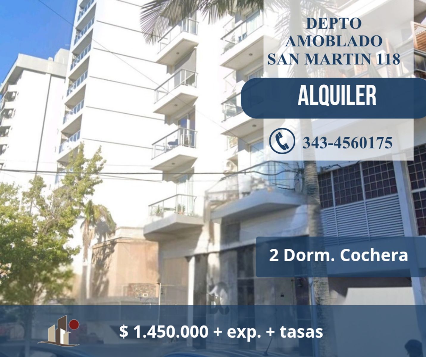 Alquiler zona parque. 2 dormitorios, cochera