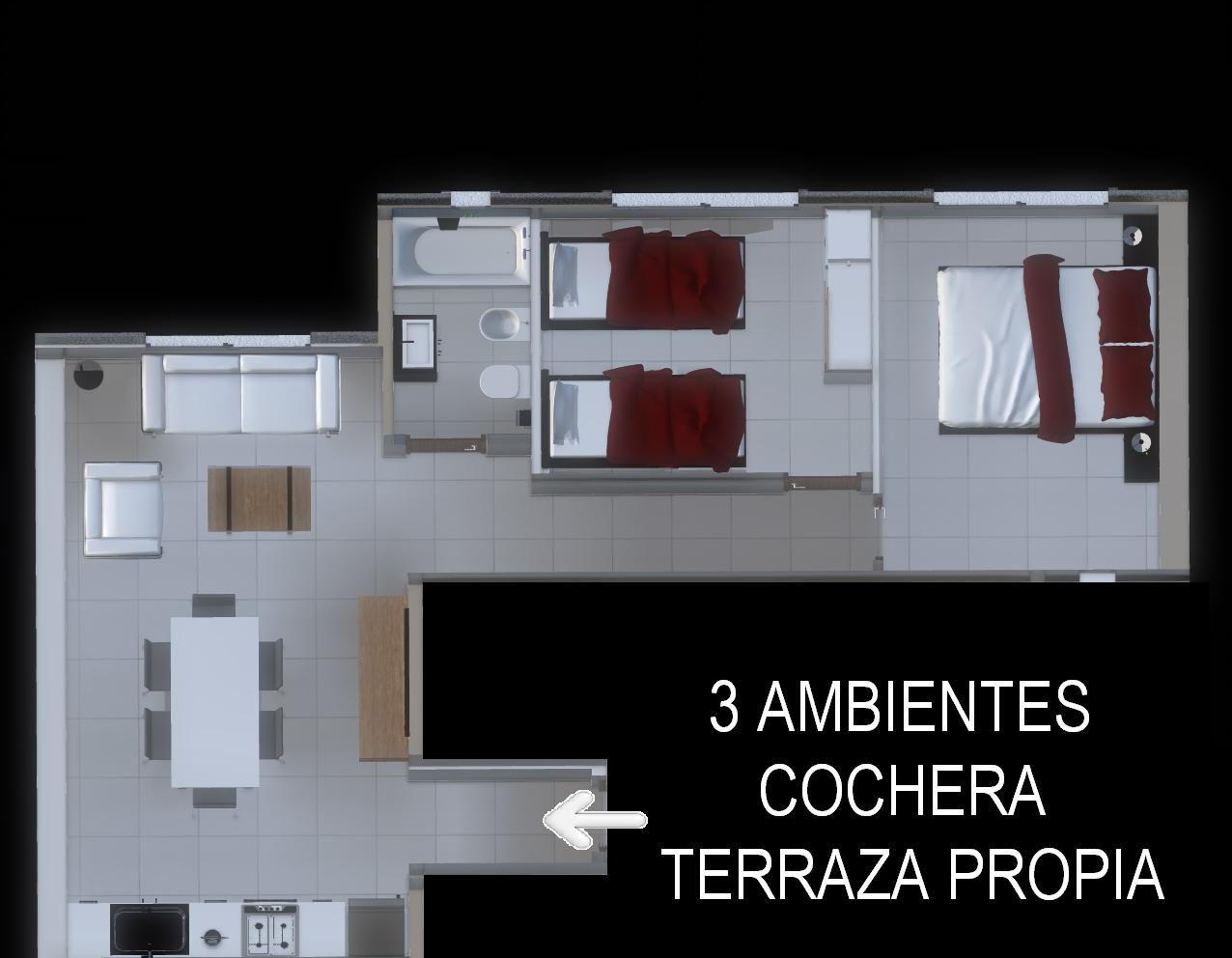 Departamento 2 Amplios ambientes al frente.