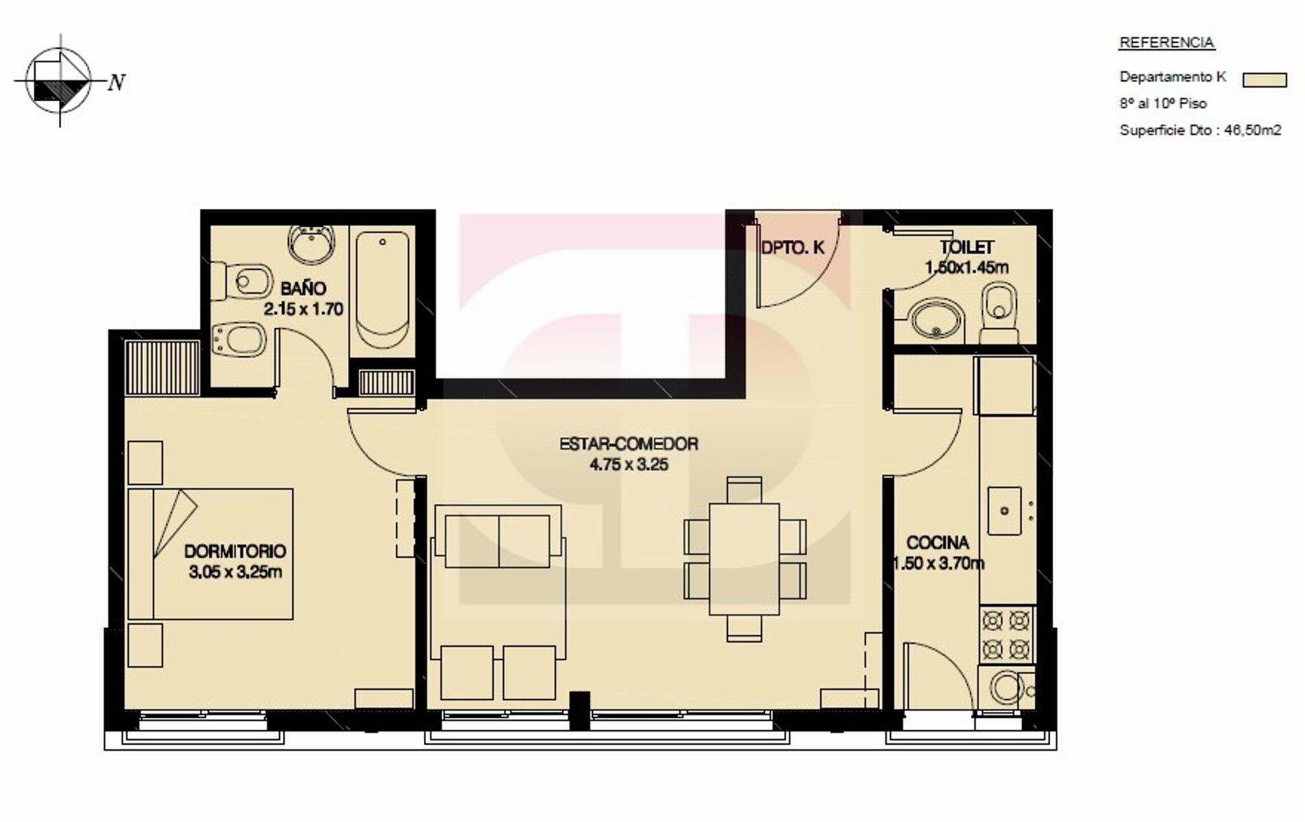 Venta departamento 1 dormitorio - 2 baños, edificio Don Bosco — foto 11