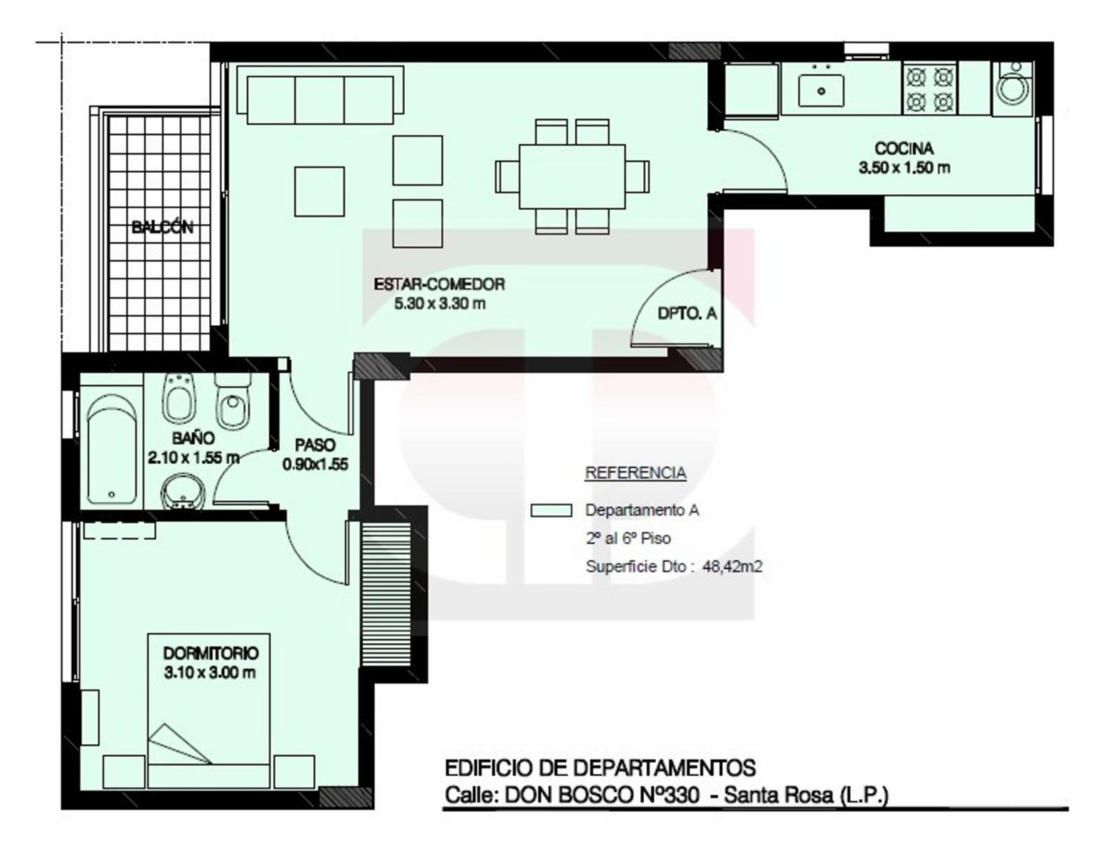 Venta departamento 1 dormitorio - 1 baño, edificio Don Bosco. — foto 14